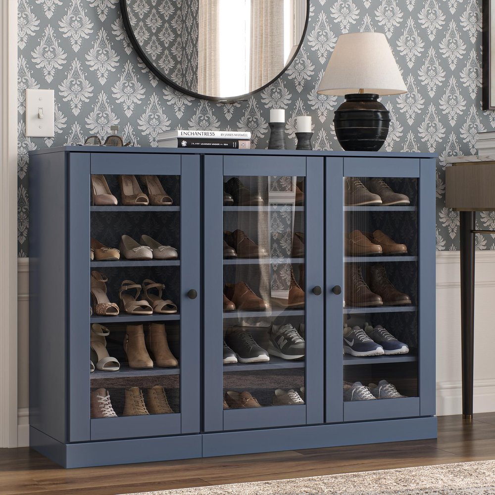 French Blue 30 Solid WoodShoe Storage Cabinet HomeRoots