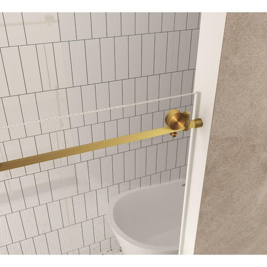 76" X 48" Aluminum And Tempered Glass Shower Door