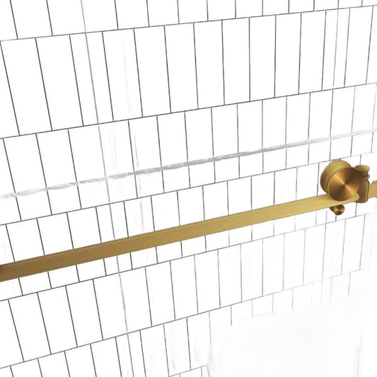 76" X 48" Aluminum And Tempered Glass Shower Door