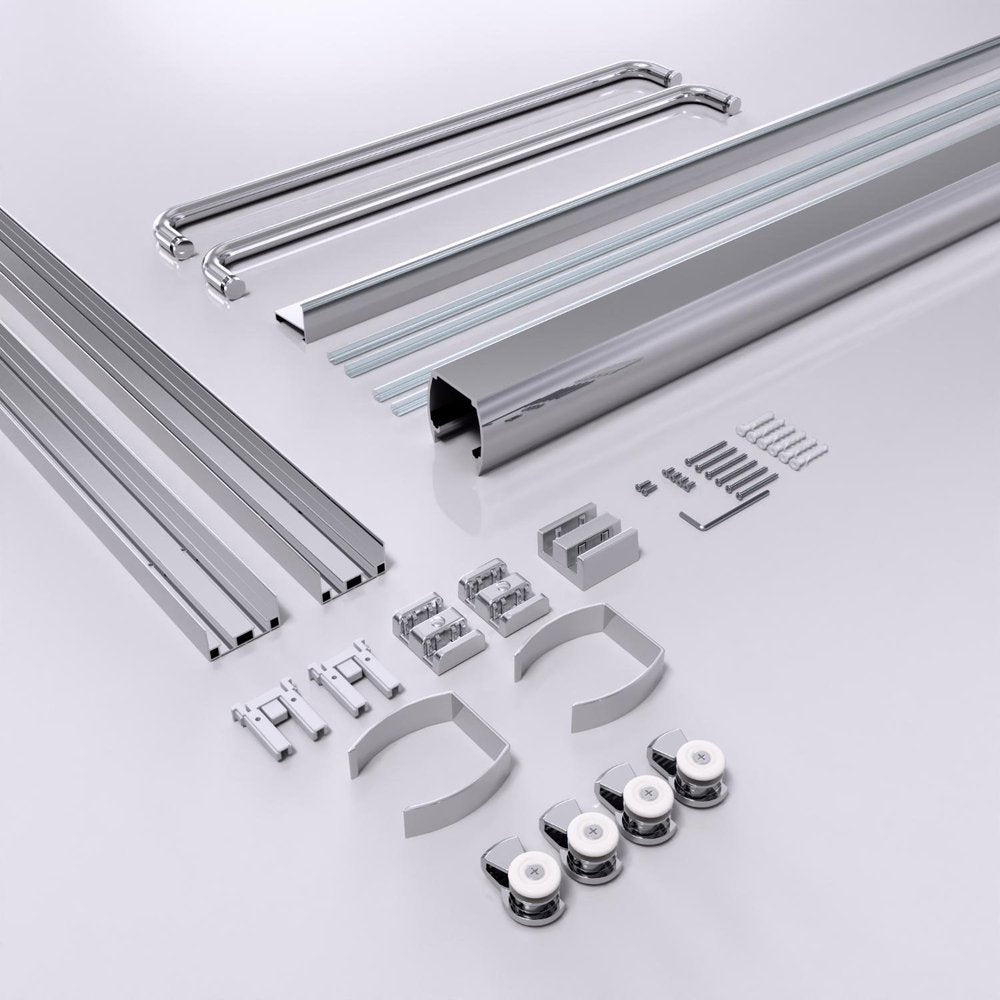 72" X 48" Aluminum and Tempered Glass Shower Door HomeRoots