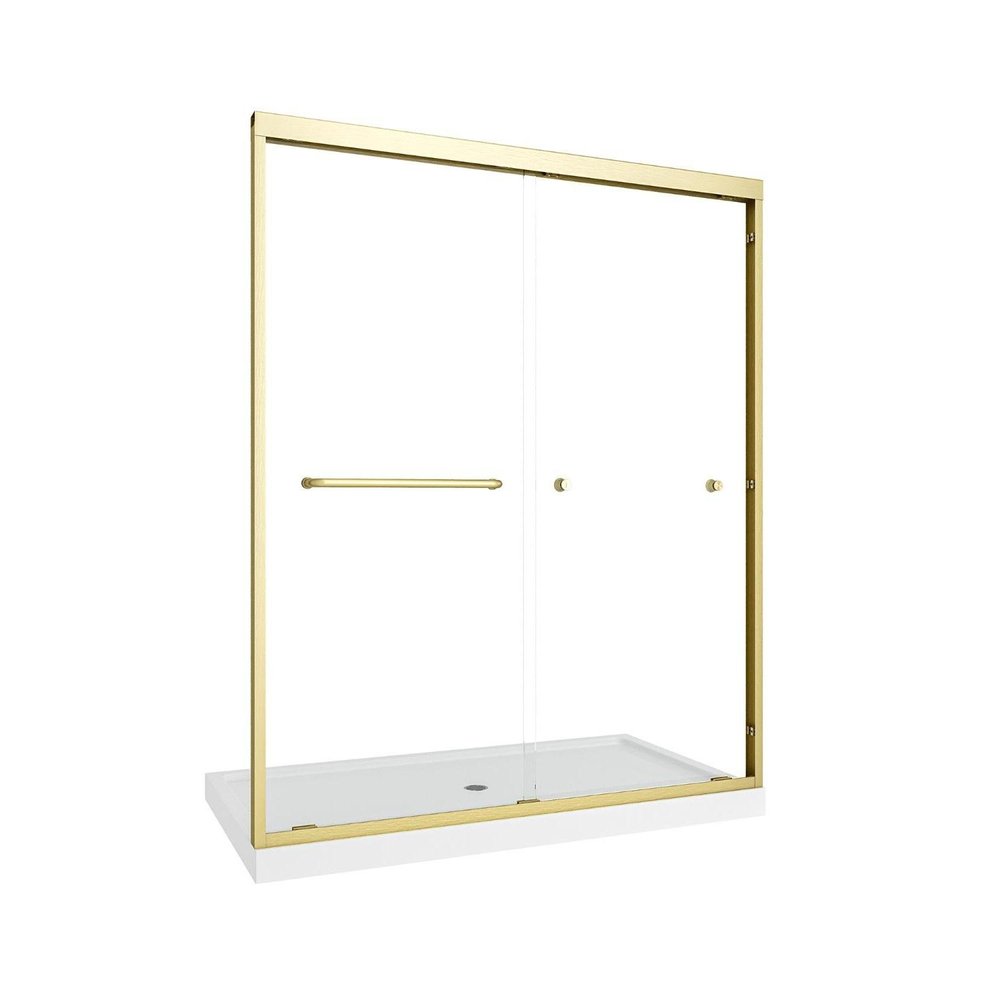 72" X 60" Aluminum And Tempered Glass Shower Door HomeRoots
