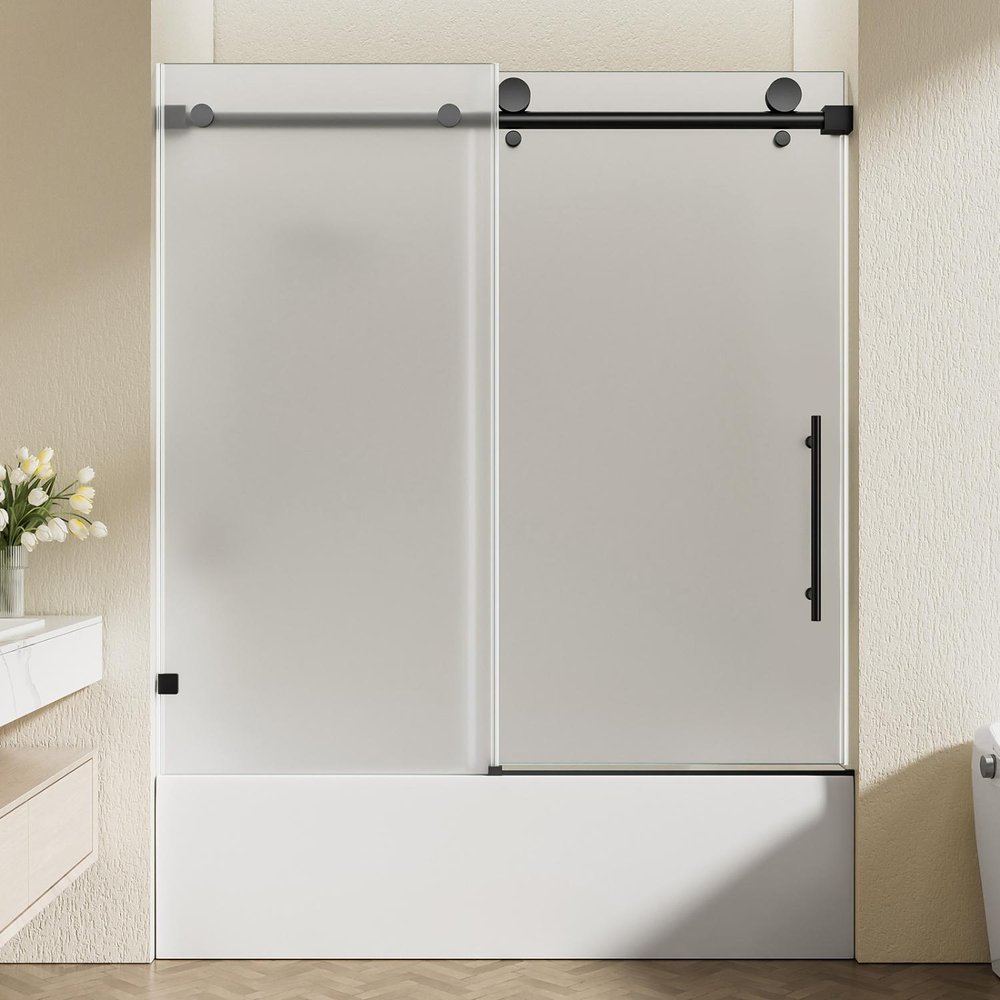 60" X 60" Tempered Glass Tub Door HomeRoots