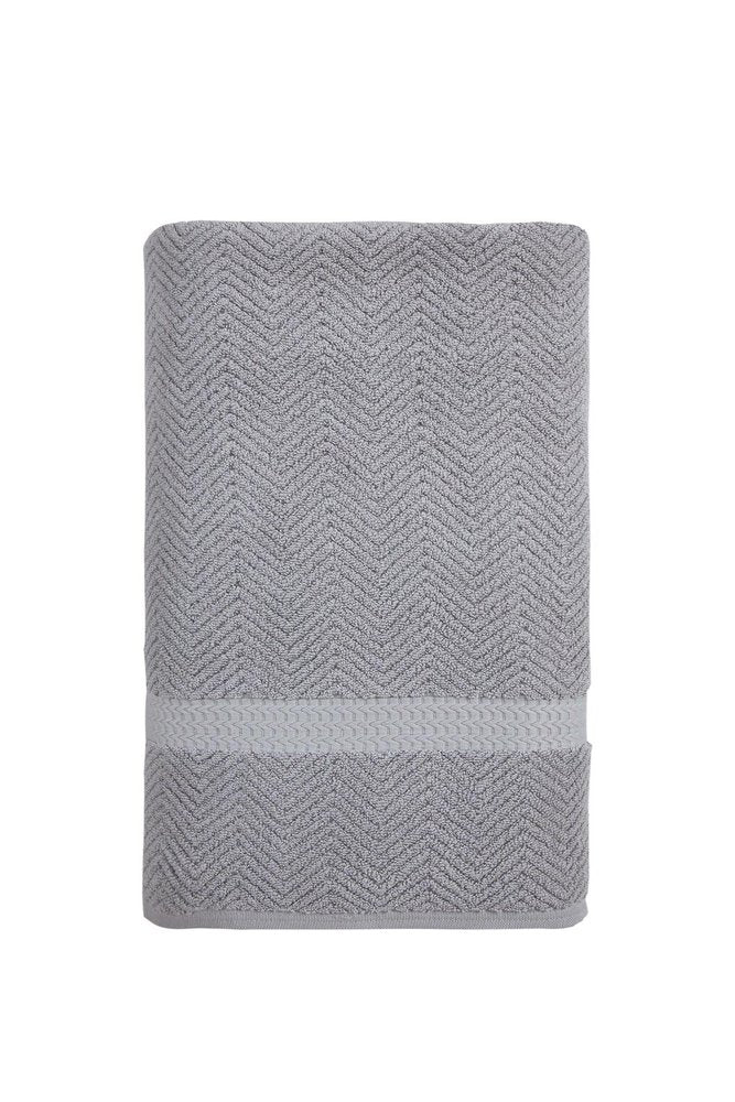 Light Blue Turkish Cotton 35" X 70" Chevron Bath Sheet HomeRoots