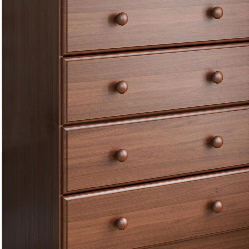 32" Coffee Solid Wood Five Drawer Dresser HomeRoots