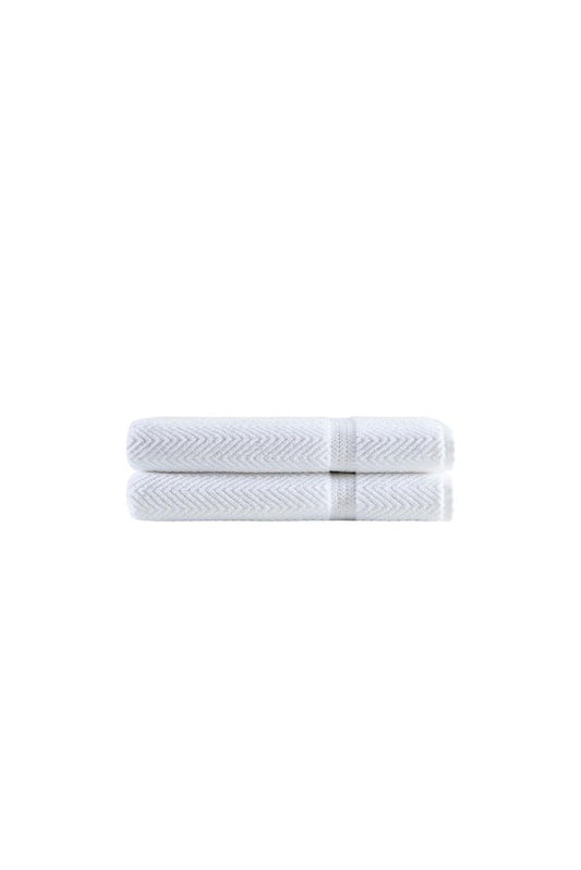 Set of Two Navy Blue Chevron Turkish Cotton 27" X 54" Bath Towels