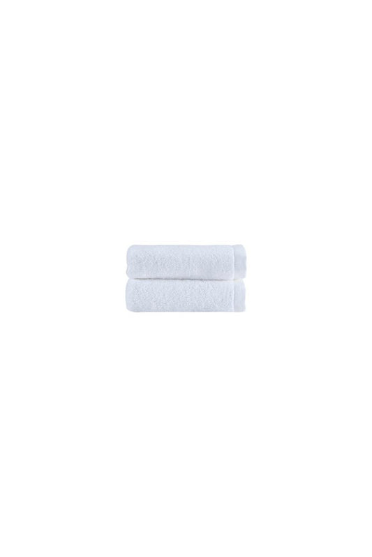Set of Two White Turkish Cotton 16" X 30" Hand Towels