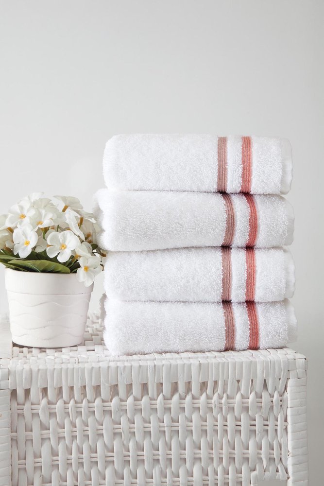 Set of Four White Turkish Cotton 16" X 30" Hand Towels HomeRoots