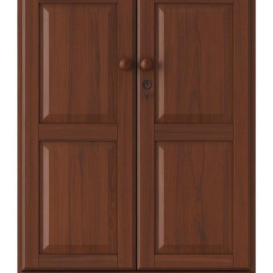 72" Coffee Solid Wood Two Door Single Drawer Combo Dresser