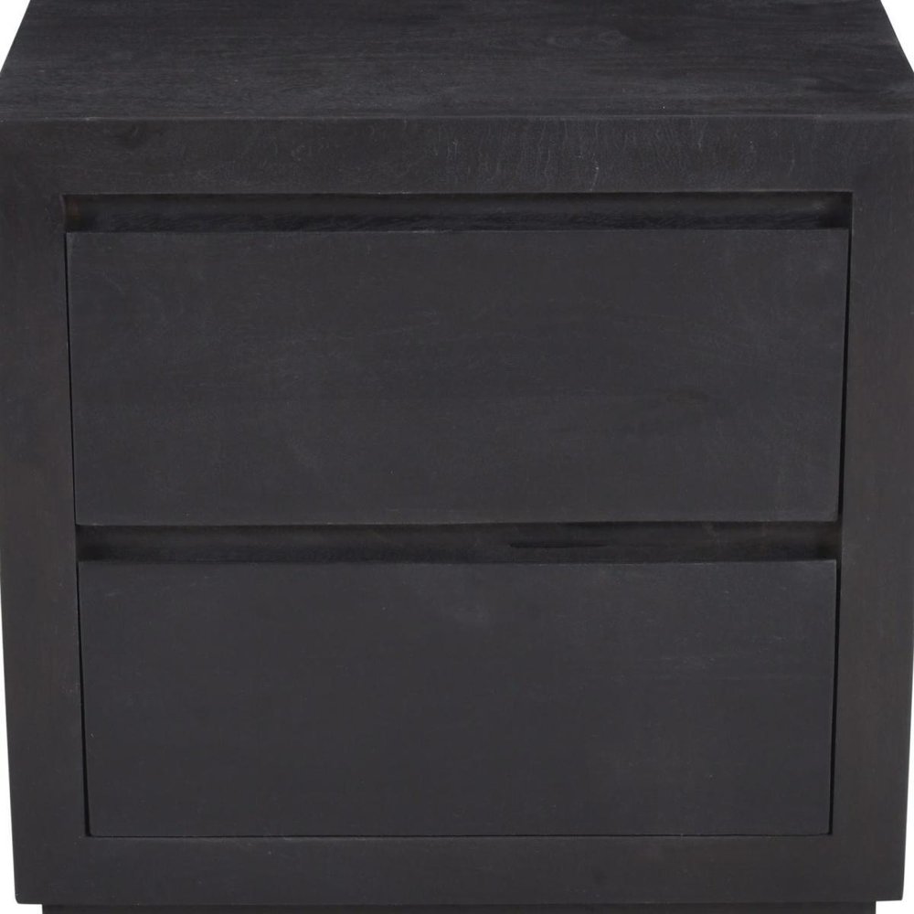 24" Brown Solid Wood Distressed Two Drawer Nightstand HomeRoots