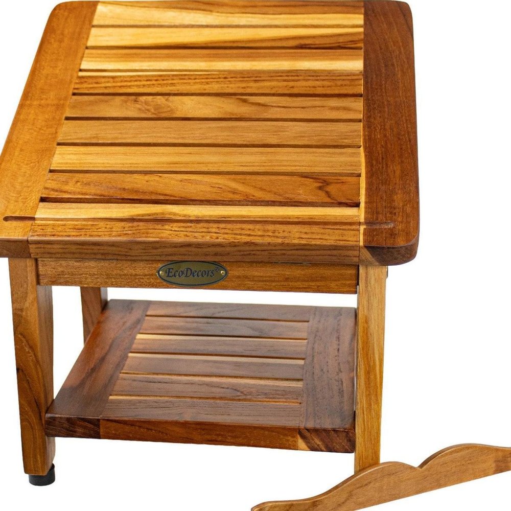 12" Brown Solid Wood Bathroom Shelves HomeRoots