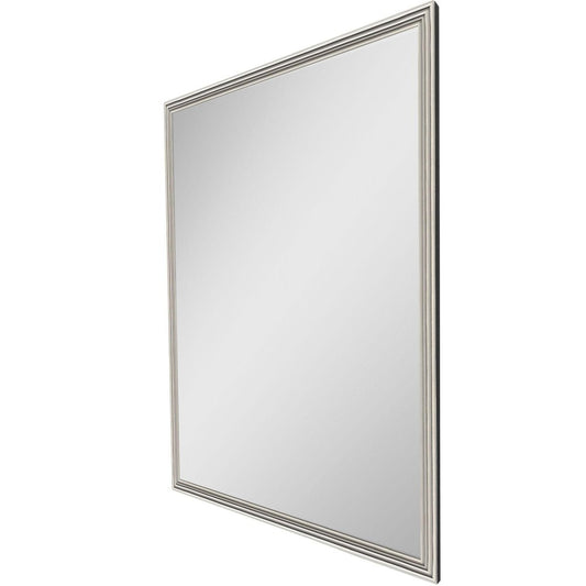 38" X 26" Silver Wood Framed Accent Mirror