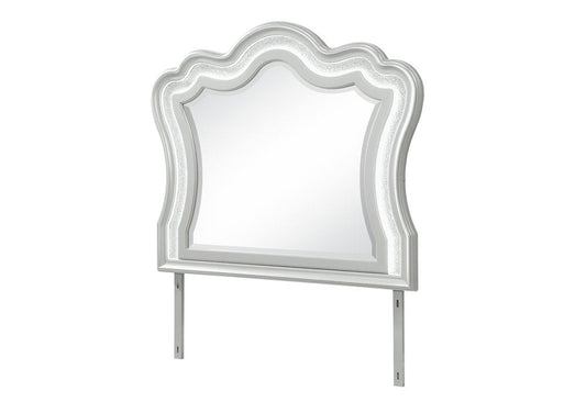 42" X 50" Silver Wood Crowned Top Lighted Dresser Mount Framed