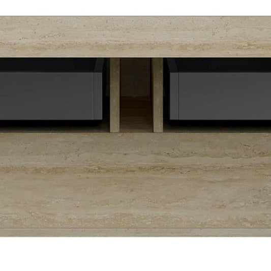 48" Brown Wood Floating Bathroom Vanity With Two Drawers