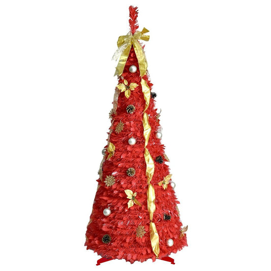 6' Red Full Fir Christmas Tree With Decorations