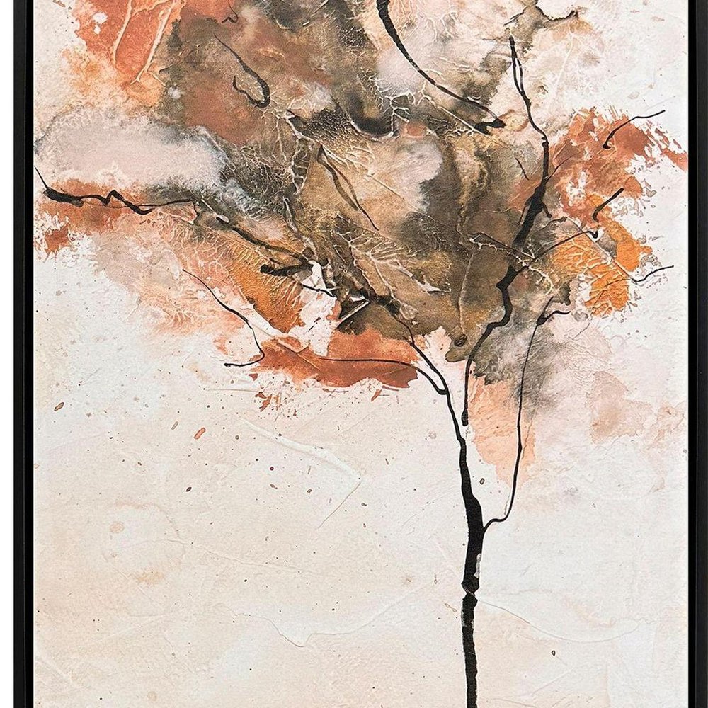 Set Of Two Textural Trees Black Floater Frame Wall Art HomeRoots