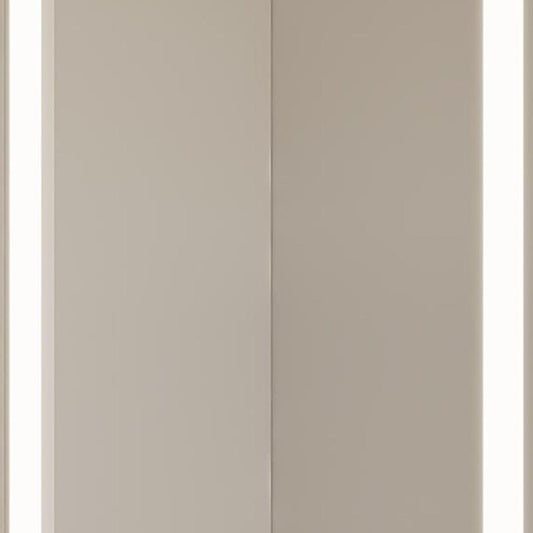 26" X 20" Silver Unframed Mirrored Double Door LED Lit Medicine Cabinet