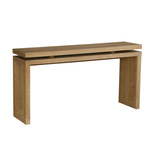 60" Brown Wood Double Surface Console Table