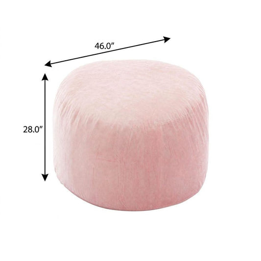 46" Pink Upholstered Bean Bag Chair