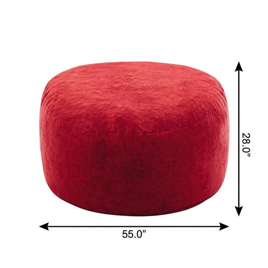 55" Red Upholstered Bean Bag Chair