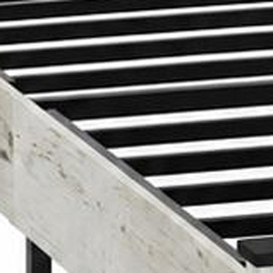Gray Solid Wood King Bed Frame
