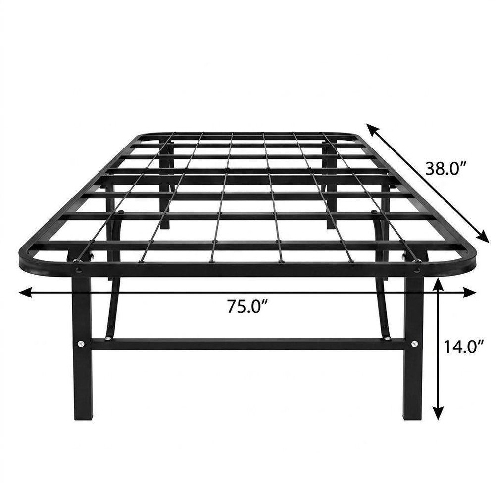 Black Steel Twin Bed Frame HomeRoots