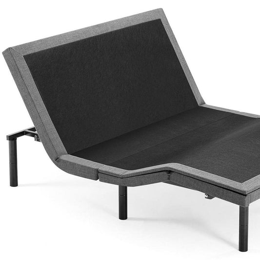 Wirelsess Remote control Black Metal And Upholstery Upholstered Full Adjustable Adjustable Bed