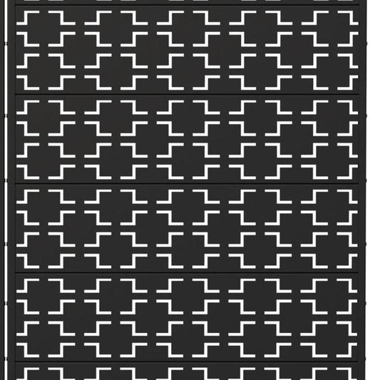 Set Of Two Black Geometric Steel 12 Outdoor Privacy Screen
