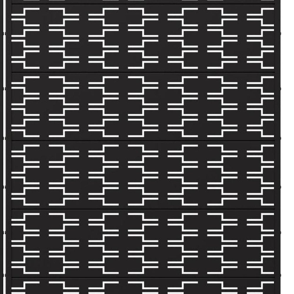 Set Of Two Black Geometric Steel 12 Outdoor Privacy Screen HomeRoots