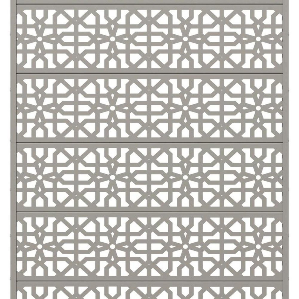 72" Gray Geometric Steel Six Panel Outdoor Privacy Screen HomeRoots