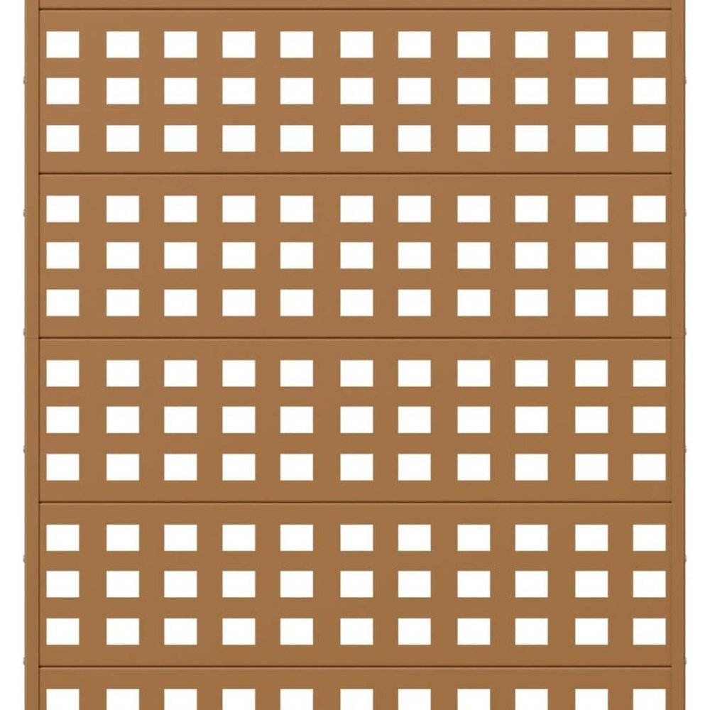 72" Brown Geometric Steel Six Panel Outdoor Privacy Screen HomeRoots