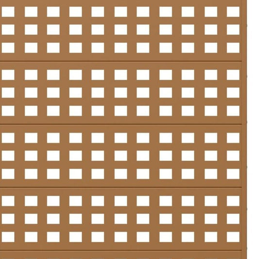 Set Of Two Brown Geometric Steel 12 Outdoor Privacy Screen