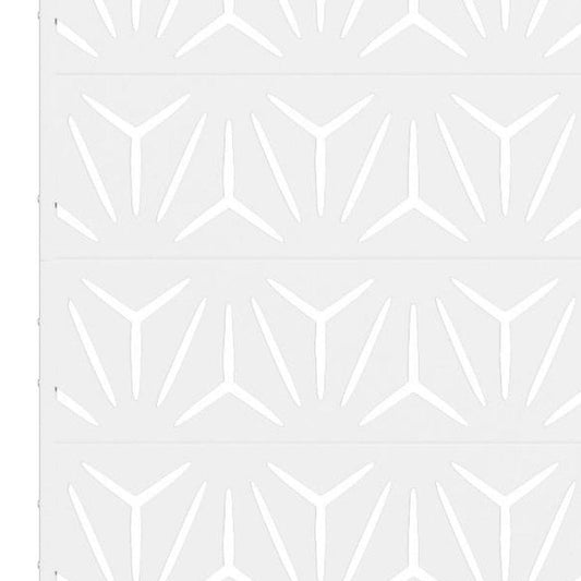 Set Of Two White Geometric Steel 12 Outdoor Privacy Screen