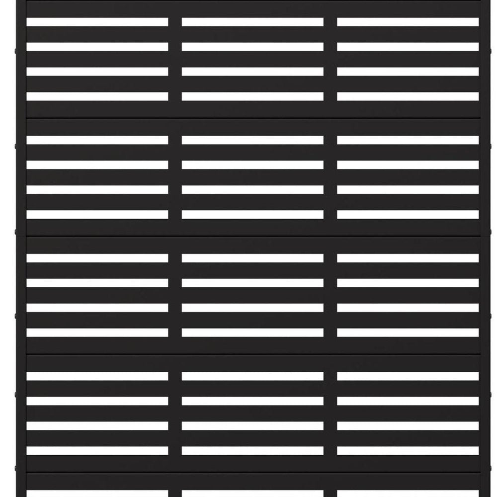 72" Black Geometric Steel Six Panel Outdoor Privacy Screen HomeRoots