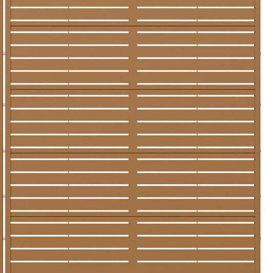 Set Of Two Brown Geometric Steel 12 Outdoor Privacy Screen