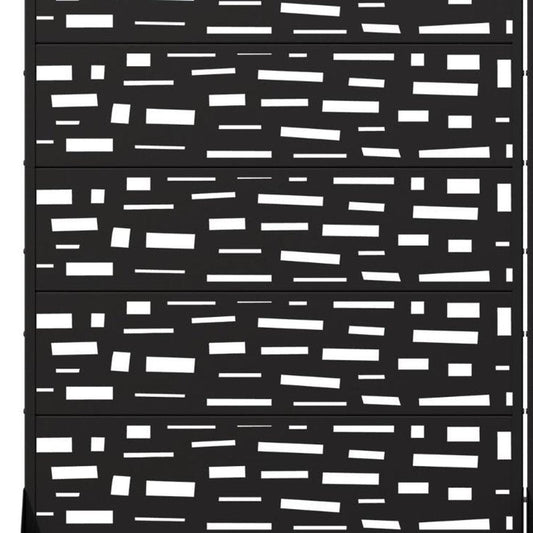 Set Of Two Black Abstract Geometric Steel 12 Outdoor Privacy Screen