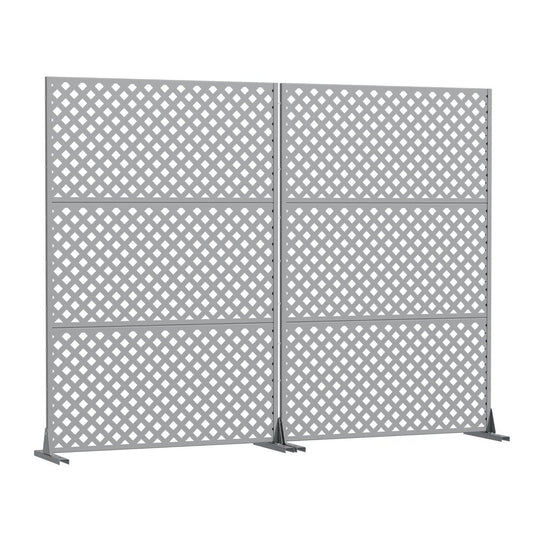 72" Gray Diamond Steel Six Panel Outdoor Privacy Screen