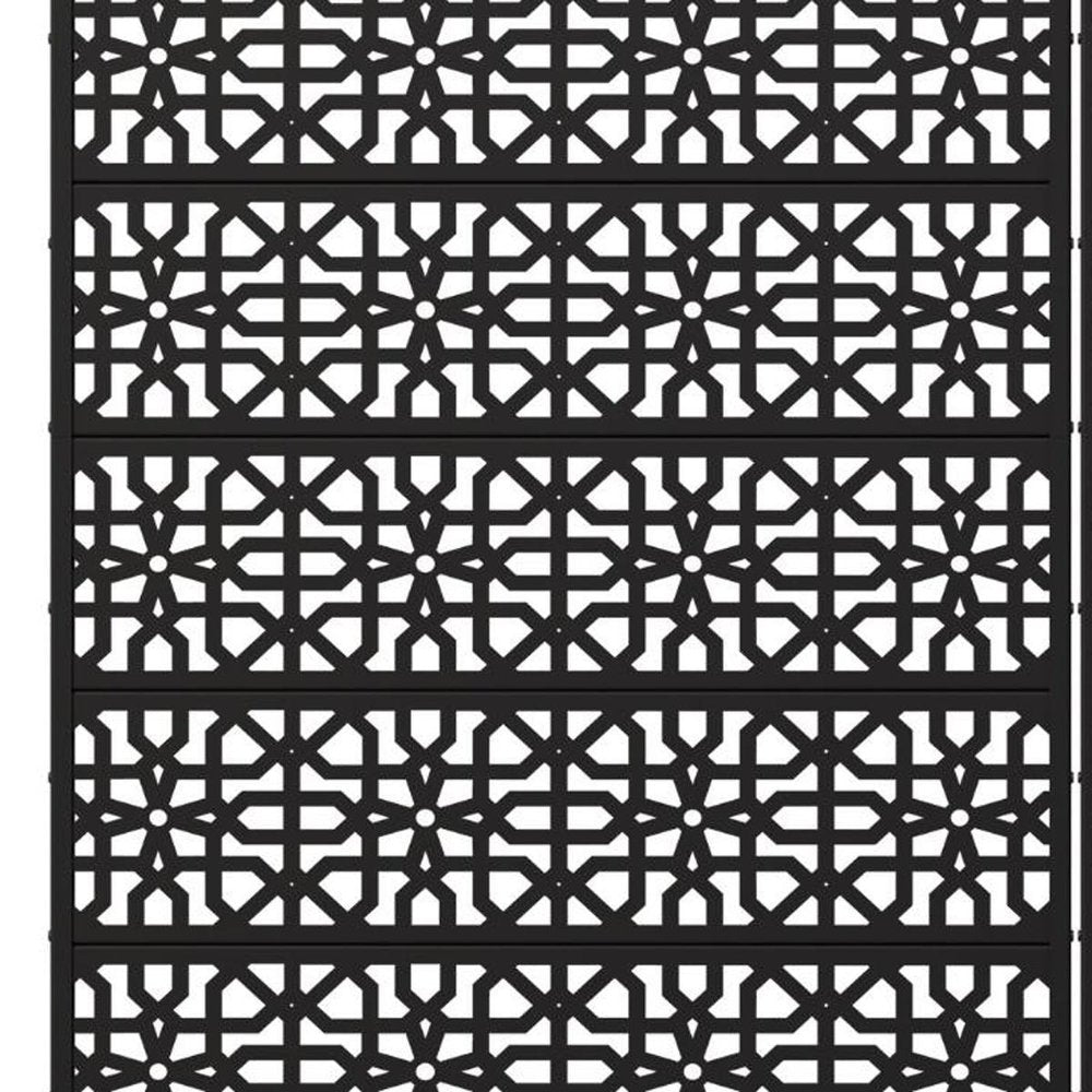 Set Of Two Black Moroccan Steel 12 Outdoor Privacy Screen HomeRoots