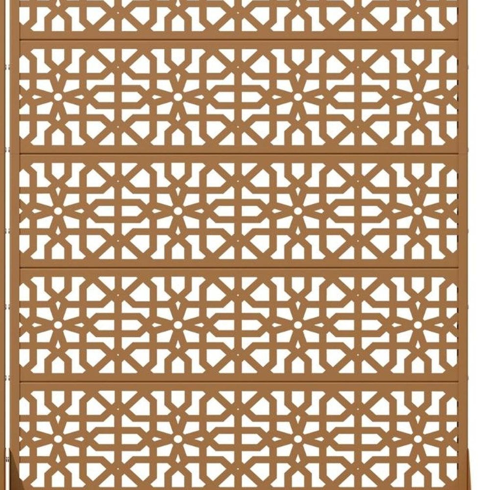 Set Of Two Brown Moroccan Steel 12 Outdoor Privacy Screen HomeRoots