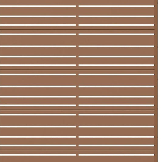 Set Of Two Brown Striped Steel 12 Outdoor Privacy Screen