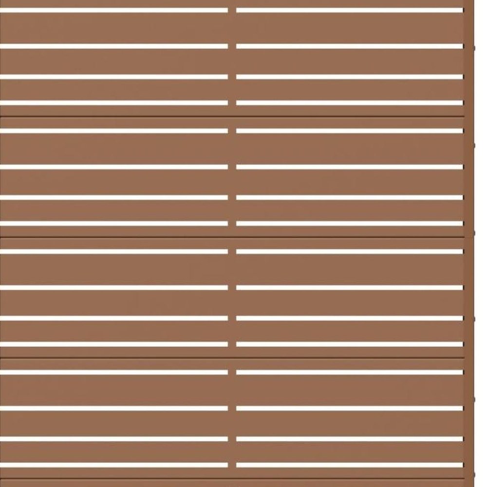 Set Of Two Brown Striped Steel 12 Outdoor Privacy Screen HomeRoots