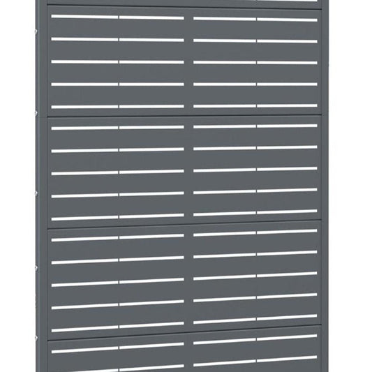 72" Gray Striped Steel Six Panel Outdoor Privacy Screen