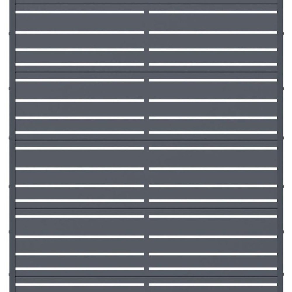 72" Gray Striped Steel Six Panel Outdoor Privacy Screen HomeRoots