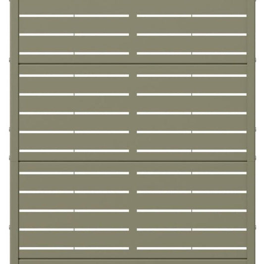 60" Gray Striped Steel Five Panel Outdoor Privacy Screen