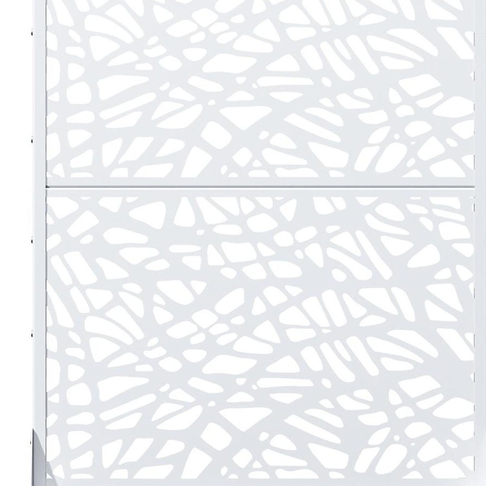 72" White Abstract Steel Outdoor Privacy Screen HomeRoots