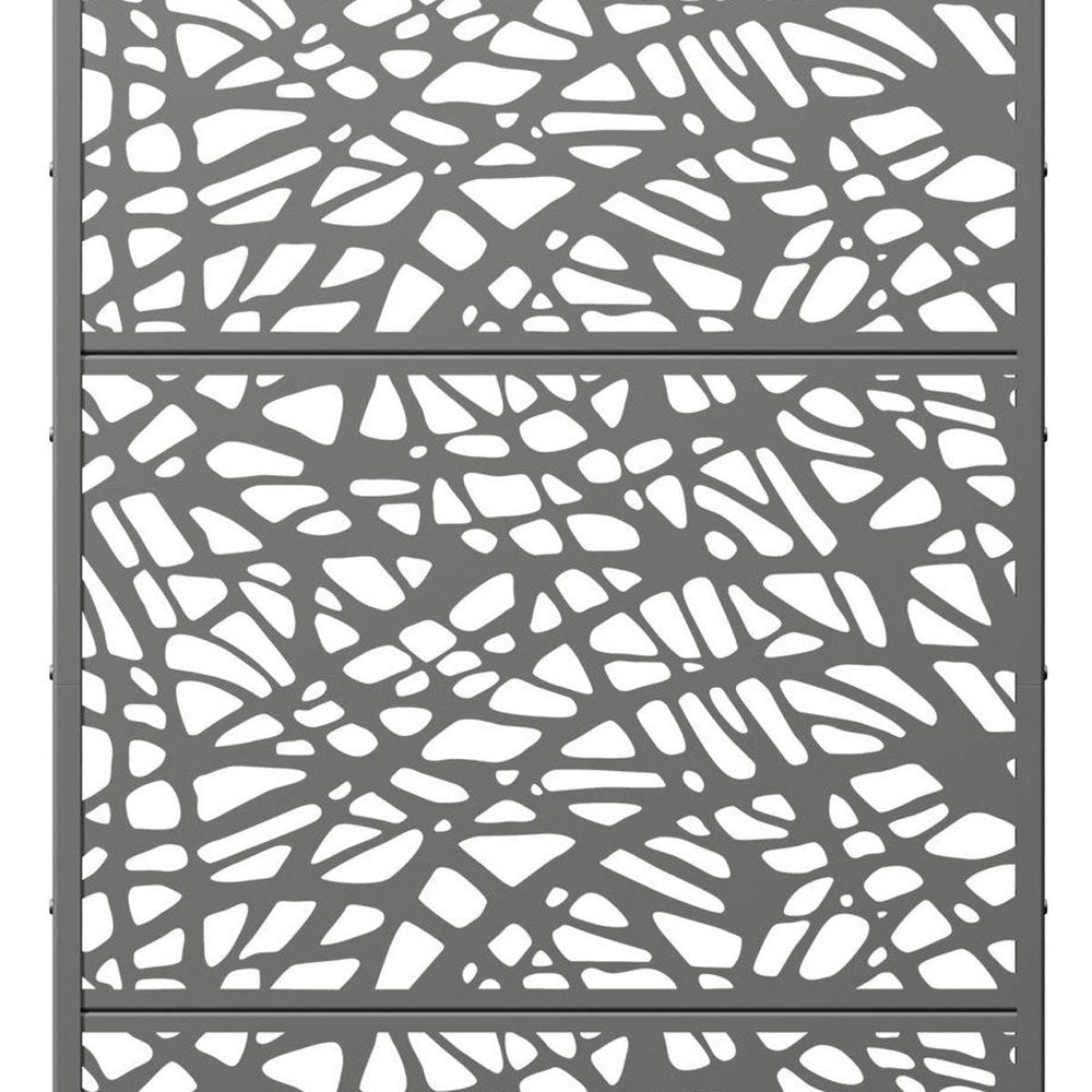 72" Gray Abstract Steel Outdoor Privacy Screen HomeRoots