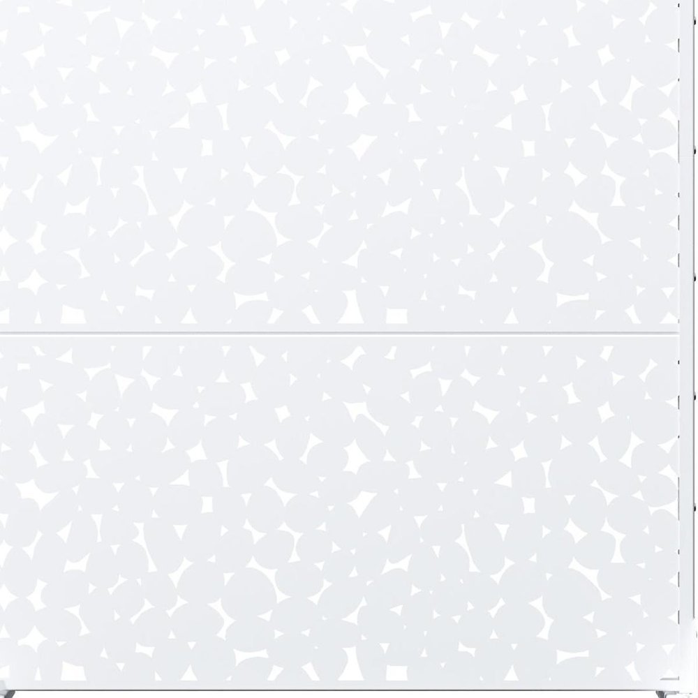 72" White Abstract Steel Outdoor Privacy Screen HomeRoots