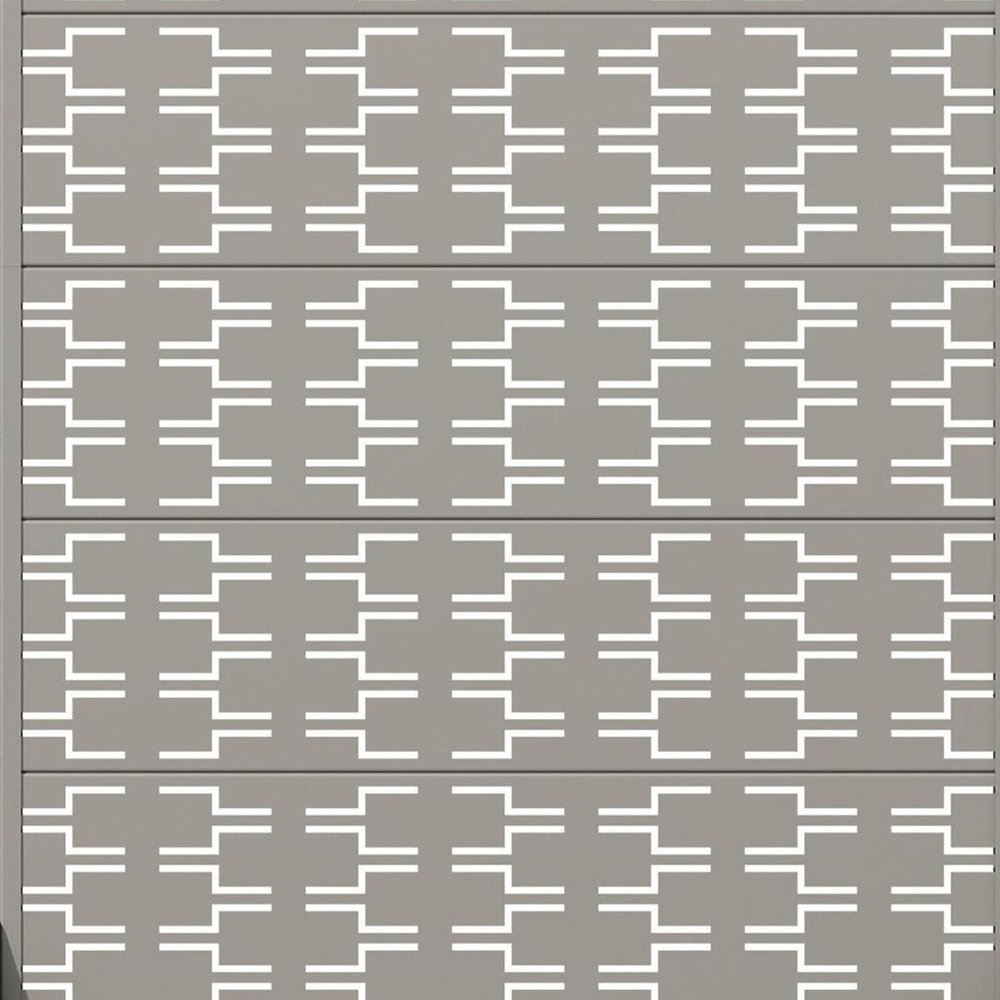 72" Gray Abstract Geometric Steel Outdoor Privacy Screen HomeRoots