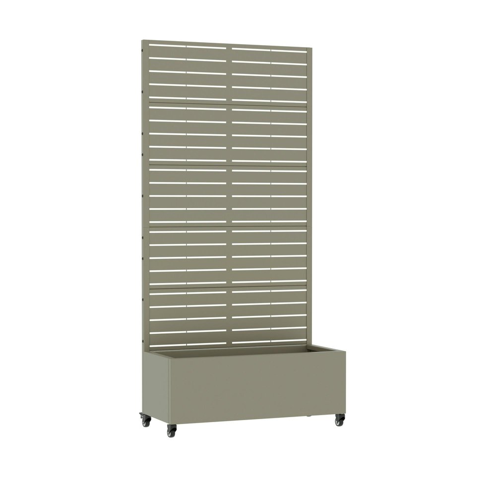 72" Gray Striped Metal Outdoor Privacy Screen HomeRoots
