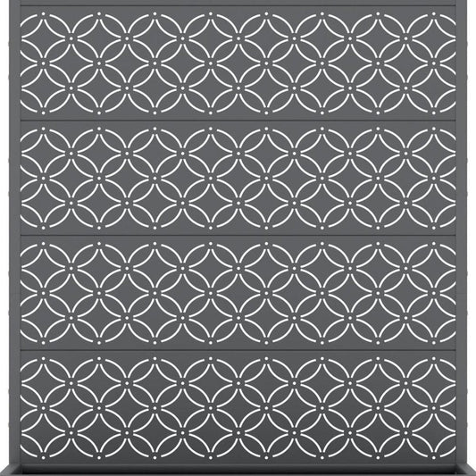 72" Gray Abstract Geometric Metal Outdoor Privacy Screen