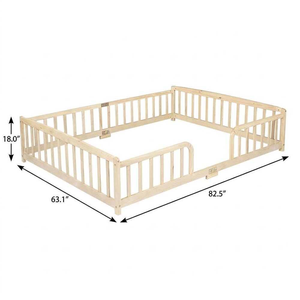 White Solid Wood Queen Bed Frame HomeRoots